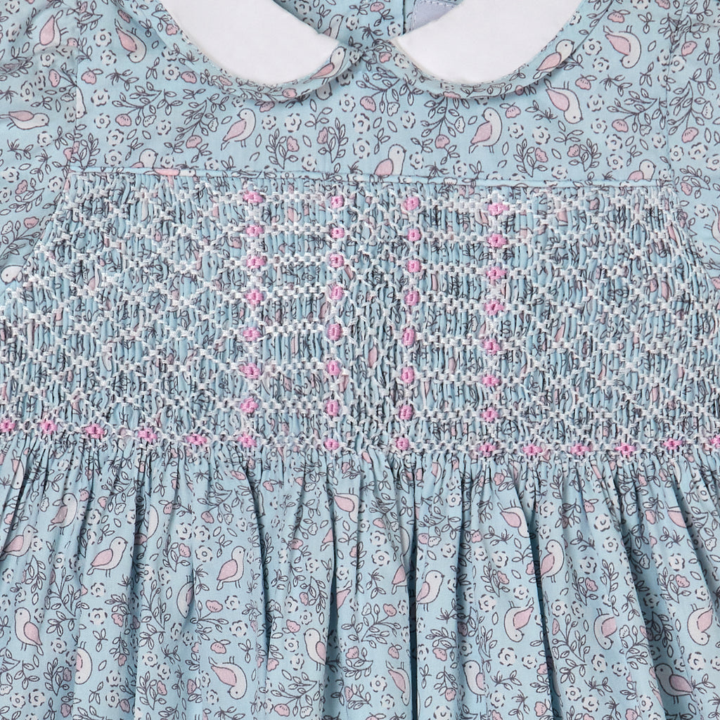 Question Everything Blue Floral Smocked Dress