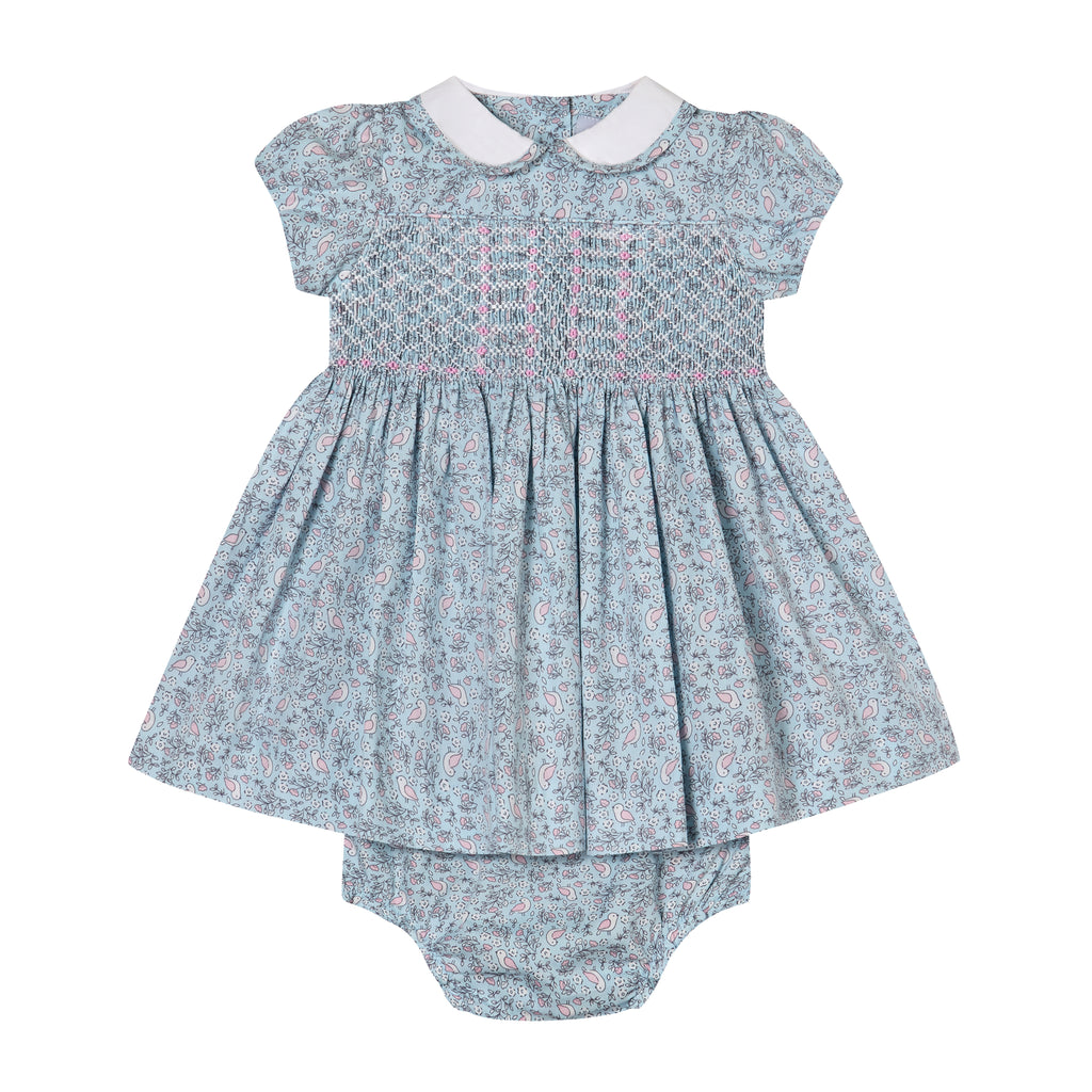 Question Everything Blue Floral Smocked Dress