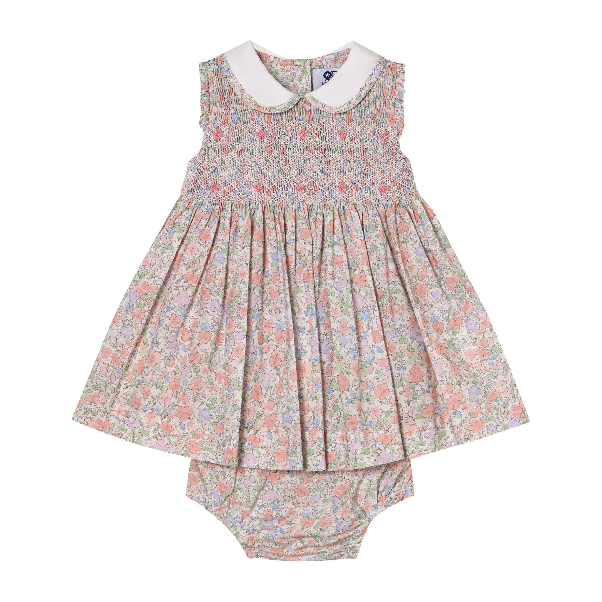 Question Everything Multi Pastel Floral Smocked Dress