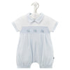 Dandelion Blue Little Tractor Smocked Romper