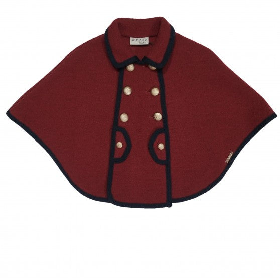 Marae Burgundy Cape with Navy Trim FROM