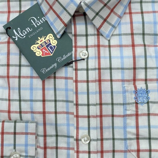 Alan Paine Pale Blue Multi Check Shirt