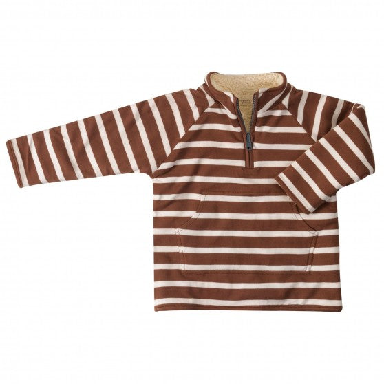 Pigeon Brown and White Fleece Top