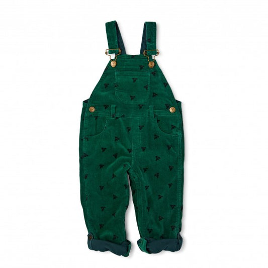 Dotty Dungarees Green Cord With Acorn Leaf